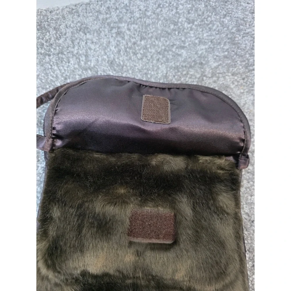 Bearington Baby Collection Brown Faux Fur Plush Satin Lined Handbag Bag